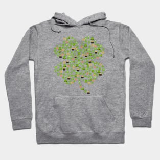 St Patrick's Day Four Leaf Clover Hoodie